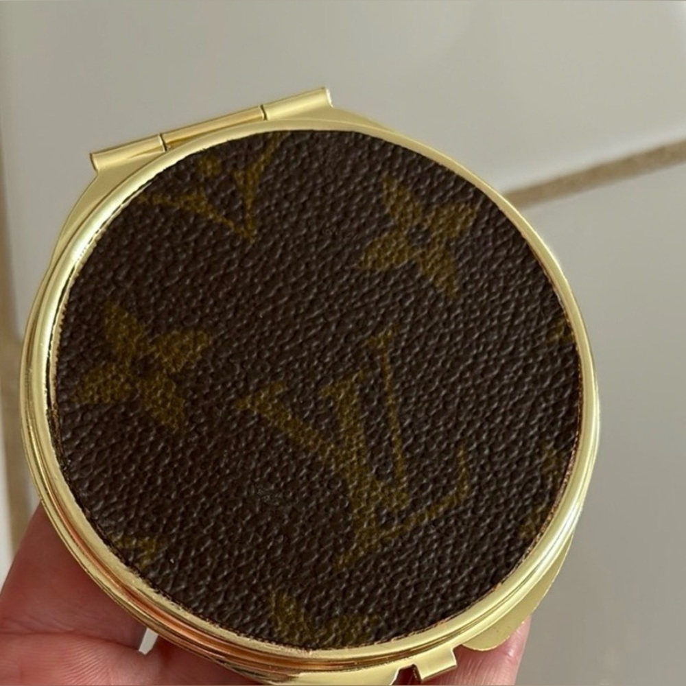 Louis Vuitton Brown and Gold Compact Mirror